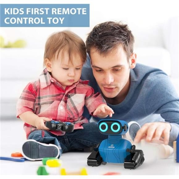 Remote Control Robot Toys with LED Eyes & Flexible Arms, Dance & Sounds For Kids - Picture 6 of 6